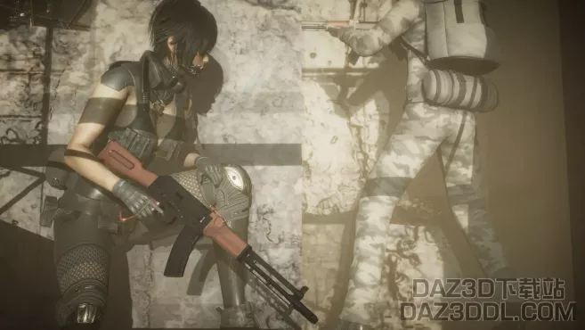 一个战争风，不同角度。调了很久的灯光_DAZ3D下载站