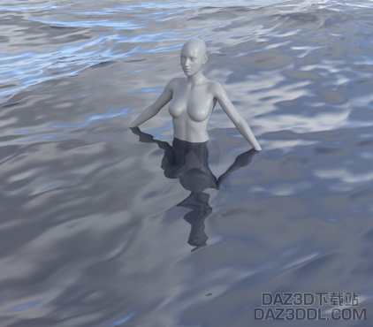 想问在DAZ里人的身体在水里水的周围怎么产生波纹的效果_DAZ3D下载站