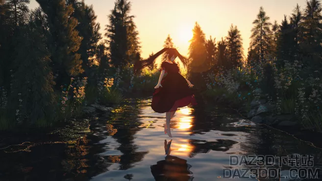 湖中少女_DAZ3D下载站