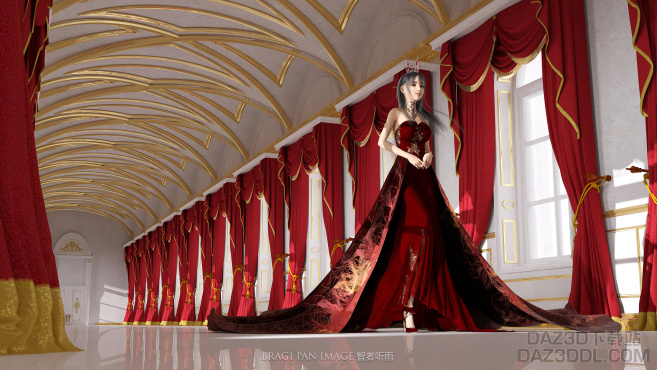 【唯美系列】美丽的红衣公主殿下_DAZ3D下载站