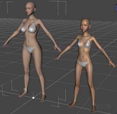 关于如何的把A模特的身体与B模特的头结合在一起的方法_DAZ3D下载站