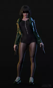 黑丝少女持枪出战_DAZ3D下载站
