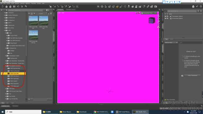 请大神看一下为什么这几个场景渲染出来的是一团粉红色的光_DAZ3D下载站