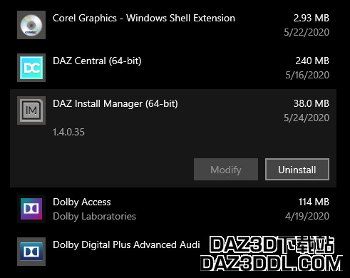 如何删除Daz安装管理器