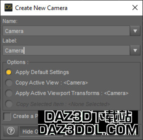 daz studio new camera options