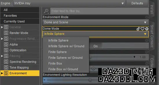 daz3d dome mode