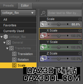 scaling model after the FBX to Daz import