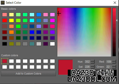 custom color palette daz3d