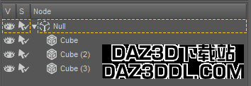 daz studio 设置父子关系到 Null 对象