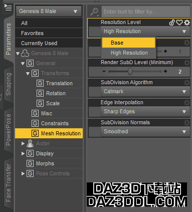 daz studio mesh resolution