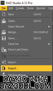 daz export obj