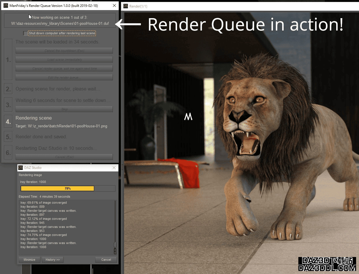 Daz Studio 渲染队列插件