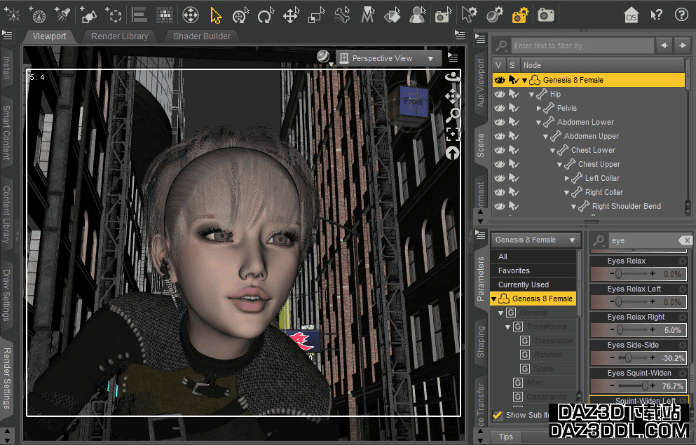 Daz3D 变形自定义角色面部特征