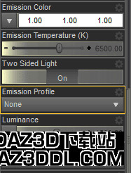 Daz 发光设置