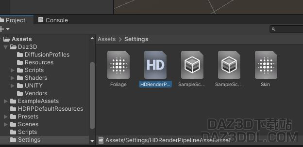 Unity 软件从 Daz 导入 HD 设置着色器皮肤扩散配置文件