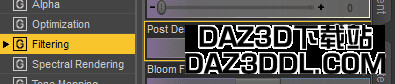 Daz 渲染设置过滤后期降噪选项
