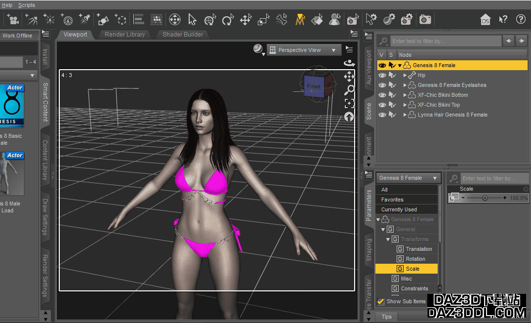 Daz Studio 基因8模型参数