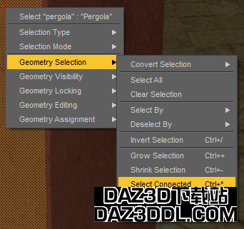 daz3d 选择连接几何体