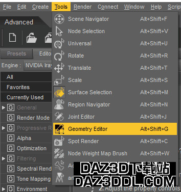 daz3d 几何编辑器
