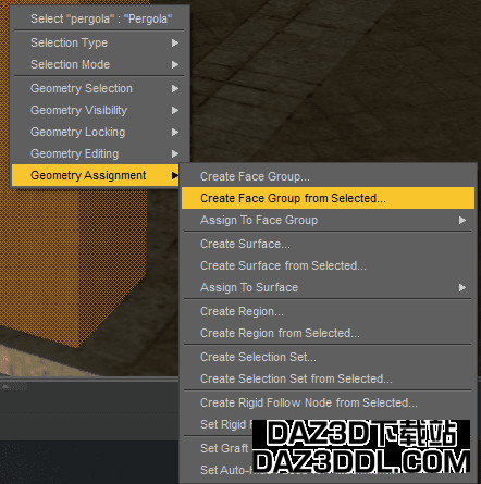 Daz3D 创建面组