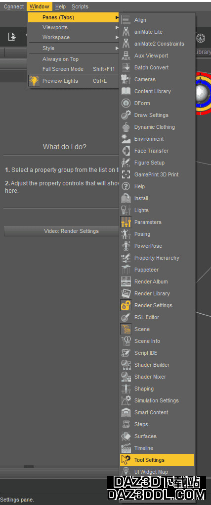 daz 工具设置
