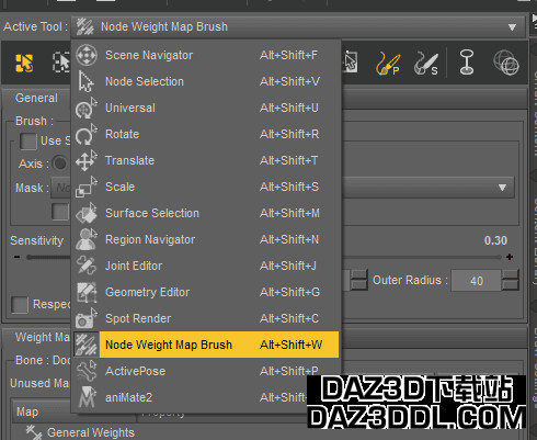 daz studio节点权重贴图画笔