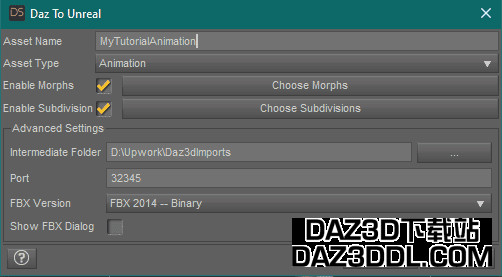 Daz到虚幻动画导出