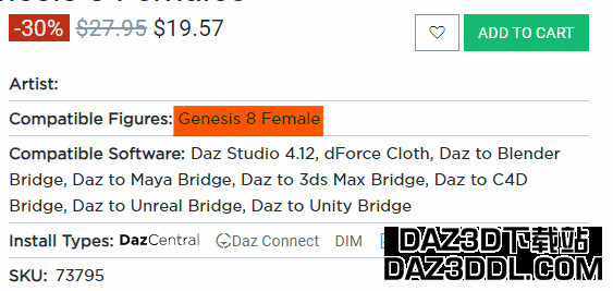 daz模型是Genesis 8女性兼容