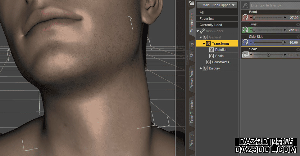Daz Studio变换骨骼