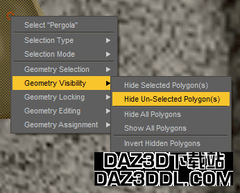 daz3d 隐藏未选中多边形