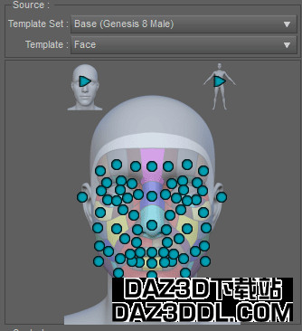 Daz3D PowerPose面部模板