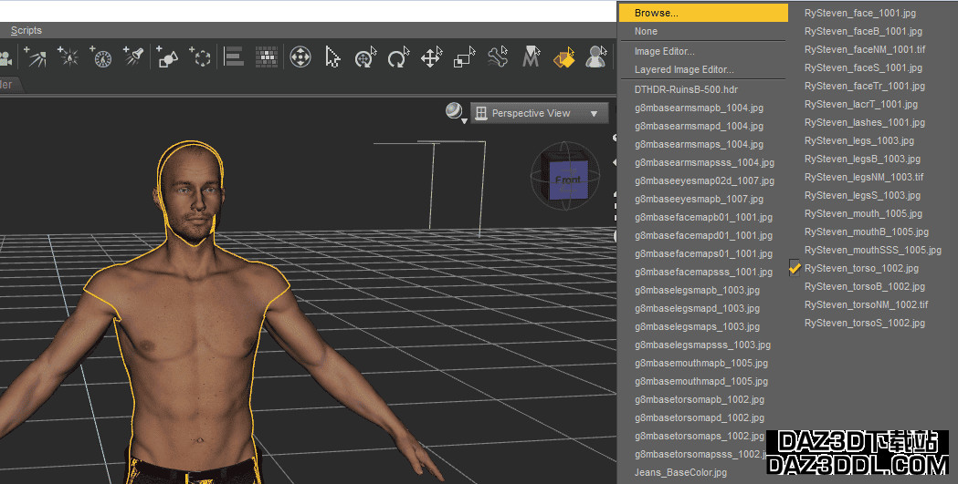 daz studio 浏览纹理文件