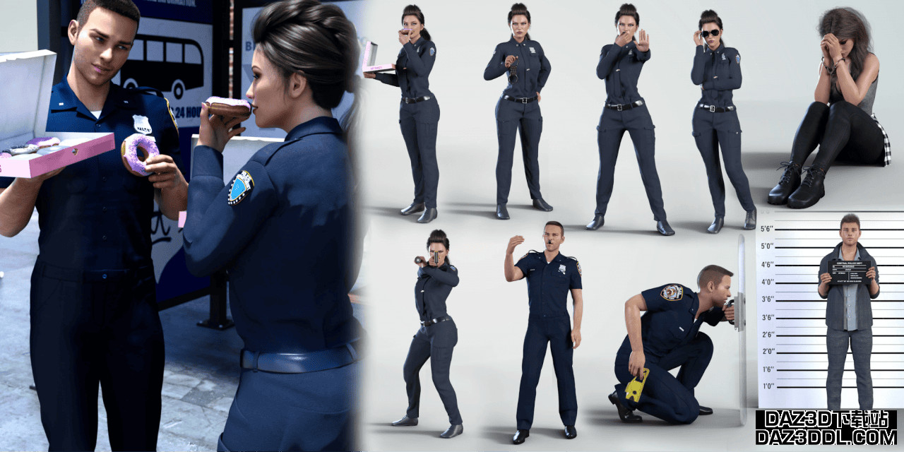 Daz Z Police Props and Poses