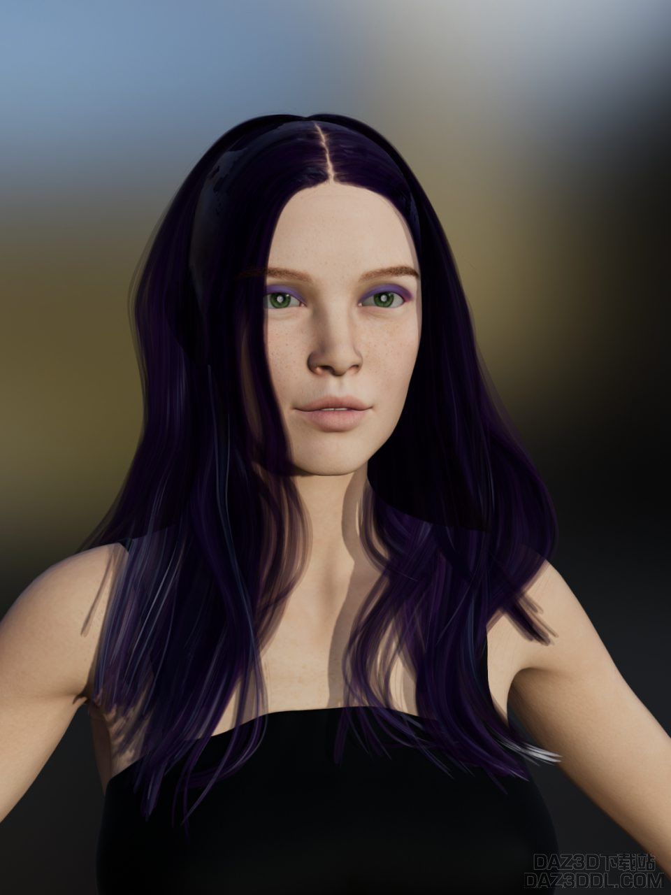 Daz 3D女性Genesis 8模型Filament渲染头发纹理