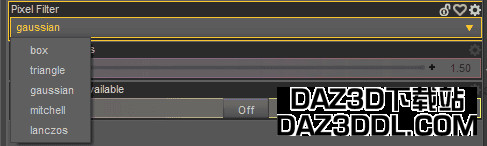 daz 锐化渲染 像素过滤器