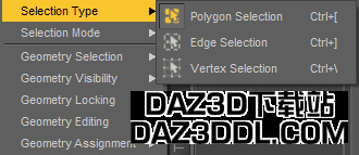 daz3d geometry polygon select