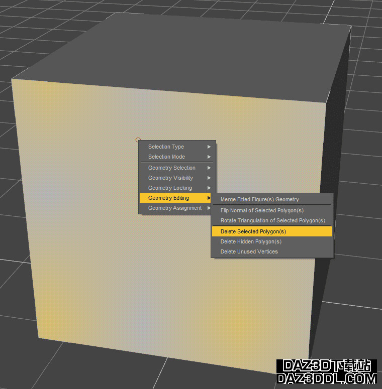 daz studio delete polygons