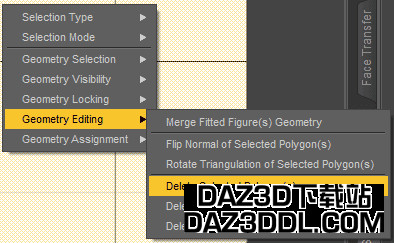 daz studio 删除多边形