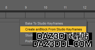 daz3d 从关键帧创建 aniblock