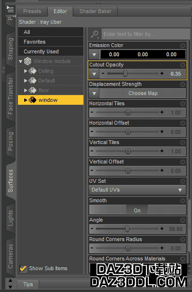 daz 房间窗户材质