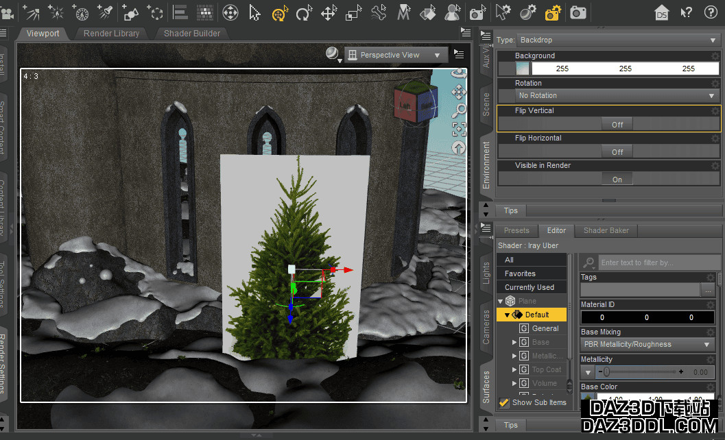 daz studio base color plane bush image