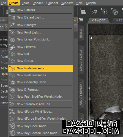 daz studio node instance duplicate object