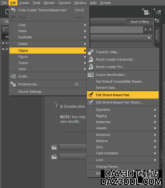 daz studio strand based hair editor