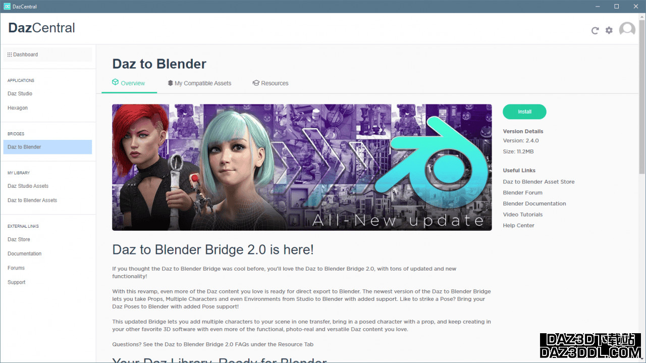 daz to blender install