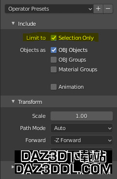 daz studio clothes export settings