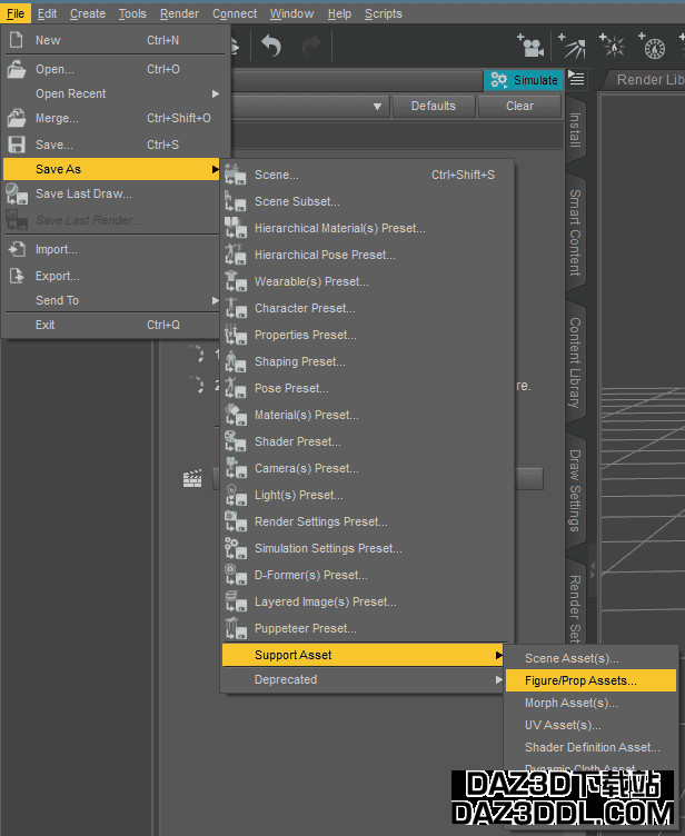 daz3d clothes save