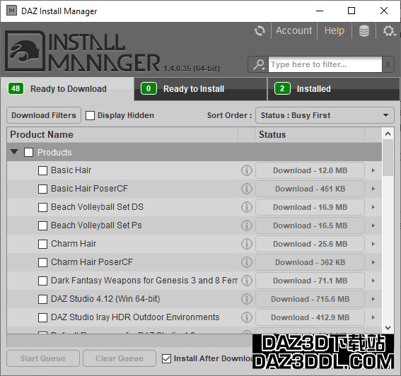 daz install manager use to install daz3d products