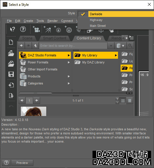 daz style selection