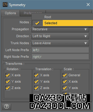 daz3d 镜像姿势 节点