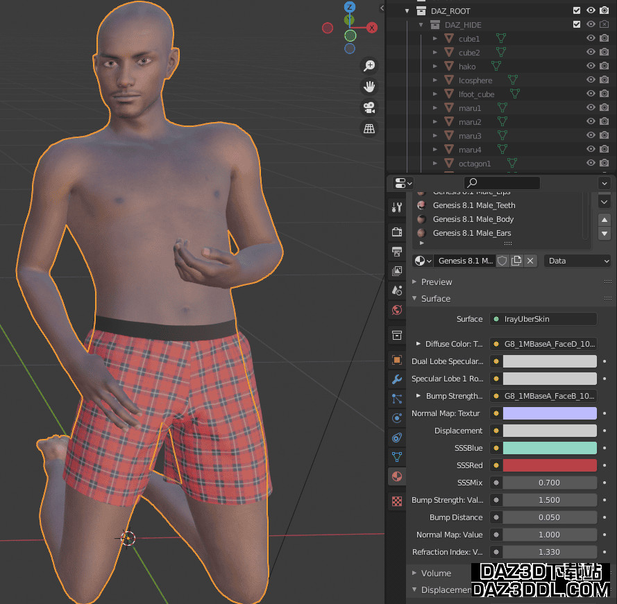 daz to blender 桥接纹理